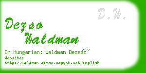 dezso waldman business card